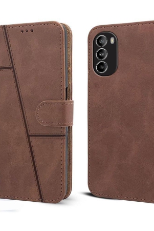 nbox-brown-flip-cover-artificial-leather-compatible-for-motorola-moto-g82-5g-pack-of-1-brown