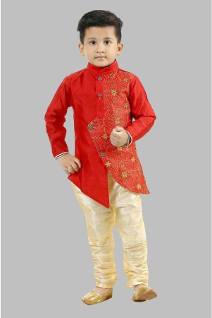 pichkari-multicolor-silk-boys-kurta-with-churidar-pack-of-1-none