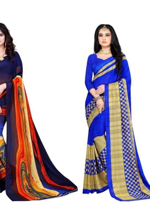 leelavati-blue-georgette-saree-with-blouse-piece-pack-of-2-blue