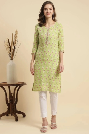 rangita-women-green-rayon-floral-printed-knee-length-straight-kurti-none