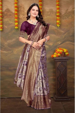 om-shantam-sarees-kanjivaram-silk-woven-saree-with-blouse-piece-lavender-pack-of-1-lavender