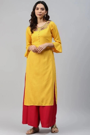 jc4u-yellow-rayon-womens-straight-kurti-pack-of-1-none