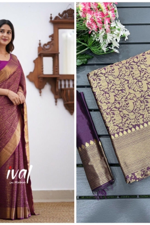 viransh-enterprise-womens-lichi-silk-banarasi-saree-with-unstitched-blouse-piece-purple-maroon-maroon