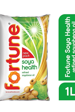 Fortune Soya Health Refined Soyabean Oil, 1 L Pouch