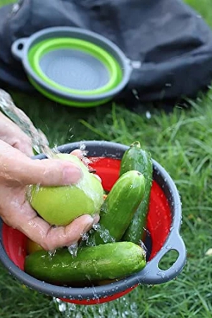 nidy-silicone-collapsible-colander-vegetable-fruit-washing-drain-strainer-basket-colander-fruit-basket-filter-drainer-kitchen-folding-colander-bpa-free-food-strainer-basket-with-handle-green-color