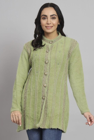 ewoolsin-woollen-round-neck-womens-buttoned-cardigans-green-none