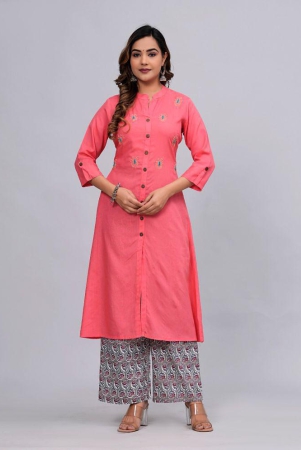 mauka-rayon-solid-kurti-with-palazzo-womens-stitched-salwar-suit-pink-pack-of-1-none