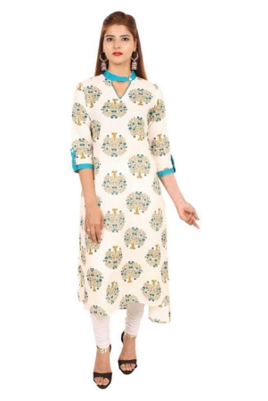 rangun-turquoise-cotton-blend-womens-straight-kurti-l