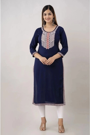 kapadia-navy-rayon-womens-straight-kurti-pack-of-1-none