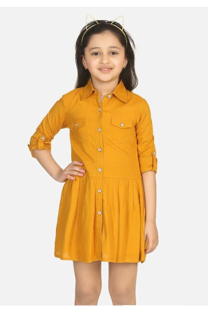 naughty-ninos-yellow-cotton-girls-shirt-dress-pack-of-1-none