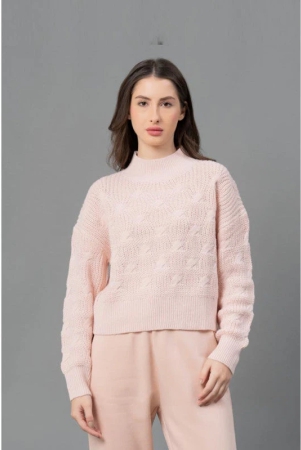 Mode By RedTape Women Peach Texture Design Sweater