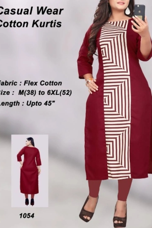 stylish-flex-cotton-printed-women-kurti-3xl-maroon