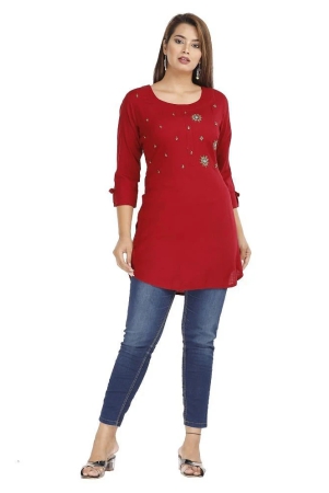 highlight-fashion-export-maroon-rayon-womens-straight-kurti-pack-of-1-s