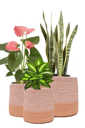 Dual tone Jute Baskets Set of 3