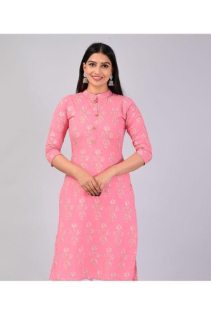 mauka-rayon-printed-straight-womens-kurti-pink-pack-of-1-none