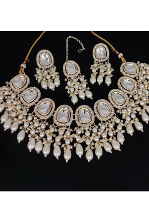 padmavati-bangles-white-alloy-necklace-set-pack-of-1-white