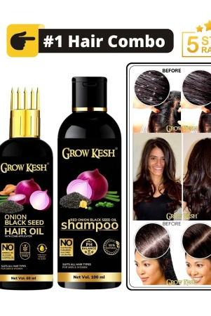 growkesh-onion-hair-oil-for-hair-regrowth-and-hair-fall-control-with-blackseed-with-comb-applicator-and-red-onion-shampoo-for-anti-dundruff-onion-hair-oil60ml-onion-shampoo100ml