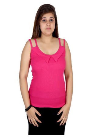 q-rious-pink-cotton-lycra-camisoles-l