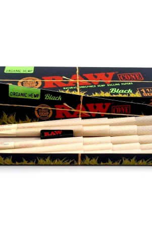 raw-black-organic-hemp-1-14-size-pre-rolled-cones-pack-of-20