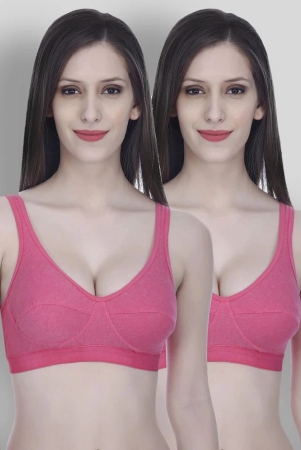 elina-pink-cotton-non-padded-womens-t-shirt-bra-pack-of-2-none