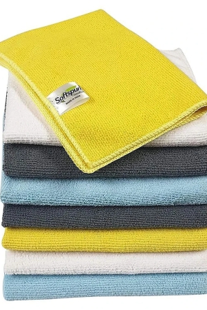 softspun-microfiber-cleaning-cloths-8-pcs-30x40cms-280gsm-multi-color-highly-absorbent-lint-and-streak-free-multi-purpose-wash-cloth-for-kitchen-car-window-stainless-steel-silverwa