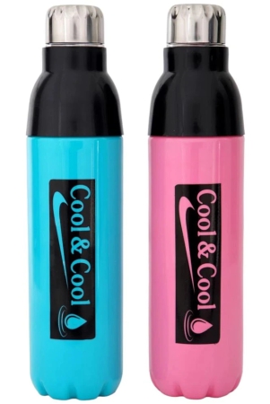 lazywindow-cool-cool-1000ml-pink-sky-blue-water-bottle-blue-plastic-water-bottle-1000-ml-set-of-2-blue