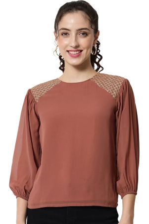 all-ways-you-women-top-georgette-fabric-brown-xs