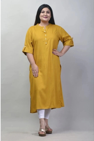 swasti-cotton-blend-printed-straight-womens-kurti-mustard-pack-of-1-none