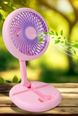 17794 USB Rechargeable Portable Fan With LED Light Heavy Duty & Foldable Fan With Charging Port Home, Outdoor, Temple