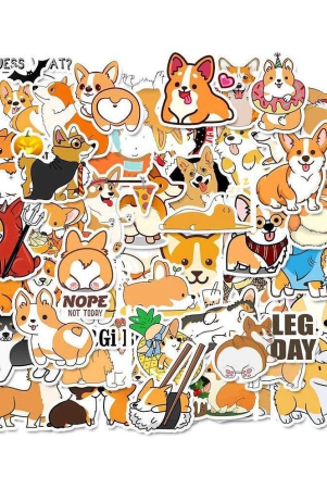 idream-waterproof-pvc-animals-corgi-dog-graffiti-vinyl-stickers-diy-for-toys-mobile-skateboard-suitcase-bicycle-water-bottle-etc-set-of-50