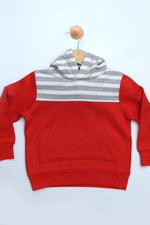 BOYS  RED HOODED SWEAT SHIRT