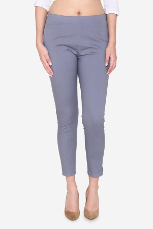 Women's Cotton Formal Trousers - Grey Grey 3XL