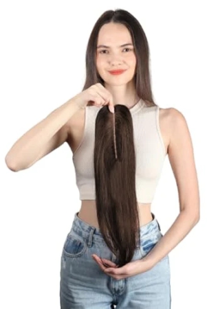 refynhair-100-human-hair-topper-2x6-22-inches-medium-brown-hairpiece-miraj-base-35-40-gr-natural-hair-clip-in-invisible-seamless-real-hair-topper-volumizer-remy-closure