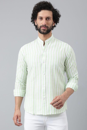 KLOSET By RIAG 100% Cotton Regular Fit Striped Full Sleeves Men's Casual Shirt - Green ( Pack of 1 ) - None