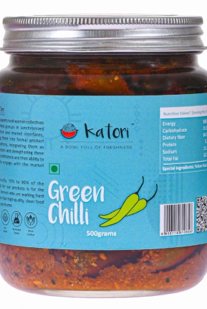 katori-green-chilli-pickle-sun-dried-glass-jars-green-chilli-pickle-500gm