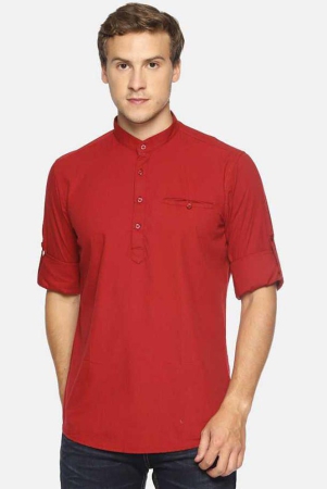 springberry-shirt-style-100-percent-cotton-maroon-mens-kurta-pack-of-1-none