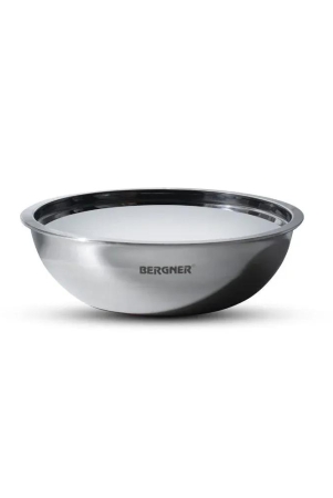 Bergner Argent Tri-Ply Stainless Steel Tasla with Stainless Steel Lid | Gas & Induction Compatible | Silver