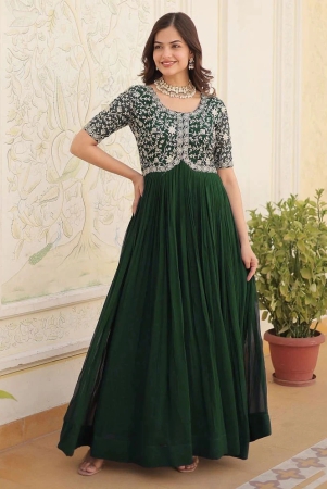 estela-georgette-embroidered-flared-womens-kurti-green-pack-of-1-none