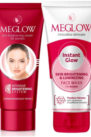 meglow-skin-brightening-combo-pack-for-women-face-cream-50g-and-instant-glow-facewash-70g