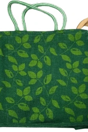 green-jute-tote-bag-with-leaf-print-for-multipurpose-use