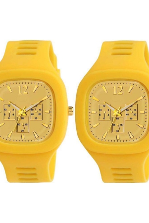 hala-yellow-silicon-analog-mens-watch