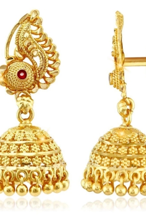 vivastri-golden-jhumki-earrings-pack-of-1-golden