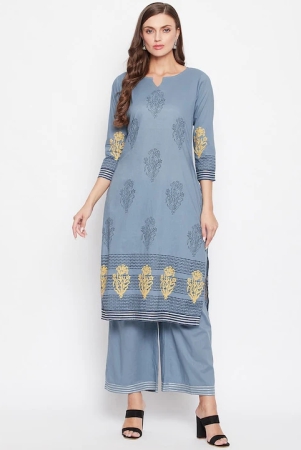 women-grey-ethnic-motifs-printed-regular-gotta-patti-pure-cotton-kurti-with-palazzos