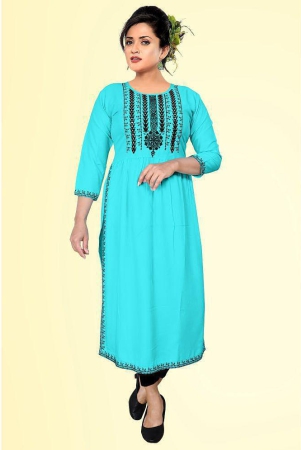 haya-fashion-turquoise-rayon-womens-straight-kurti-pack-of-1-none