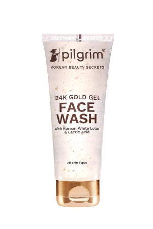 pilgrim-24k-gold-gel-facewash-with-korean-white-lotus-lactic-acid-80ml-face-wash-for-glowing-skin-reduce-dark-spot-and-improves-skin-texture-removes-dullness-for-all-skin-types