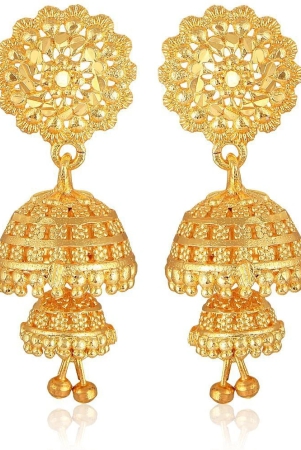 vivastri-golden-jhumki-earrings-pack-of-1-golden