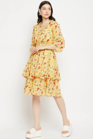 floral-printed-tie-up-neck-layered-fit-flare-dress