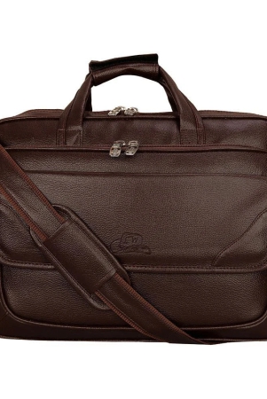 Leather World Classic 22Ltrs Brown P.U. Office Bag - Brown