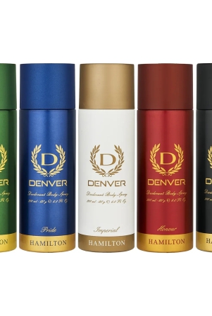 Denver Hamilton, Pride, Imperial, Honour and Caliber Combo Deodorant Spray - For Men  (1000 ml, Pack of 5)