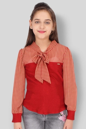 cutecumber-red-georgette-girls-top-pack-of-1-none